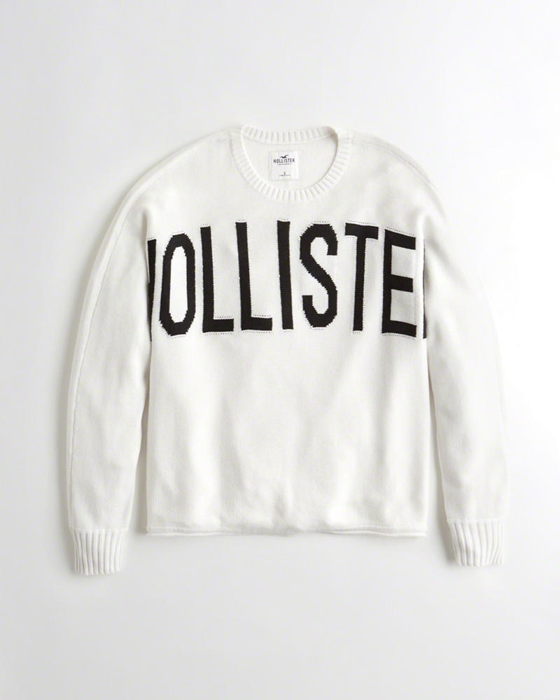 Maglioni Hollister Donna Logo Oversized Bianche Italia (662DKYAL)